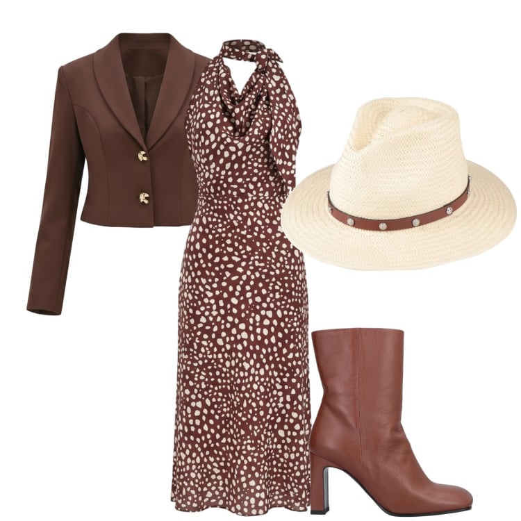 Outfit donna - Gente sul porto. Stile Urban per Tutti i giorni. Abbinamento con cappelli, stivaletti, vestiti midi/longuette, blazer.