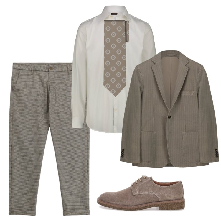 Outfit uomo - Neutri marzo. Stile Business/Elegante per Serata speciale. Abbinamento con pantaloni, scarpe stringate, cravatte, giacche, camicie.