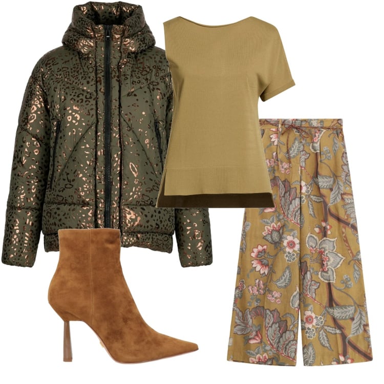 Outfit donna - Total look #2365717. Stile Trendy per Tutti i giorni. Abbinamento con stivaletti, pullovers, blazer, pantaloni a palazzo.