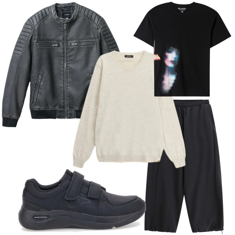 Outfit uomo - T-shirt glamour. Stile Trendy per Tutti i giorni. Abbinamento con t-shirt, giacche, pantaloni, maglieria, sneakers.