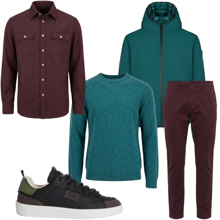 Outfit uomo - Look senza tempo. Stile Trendy per Tutti i giorni. Abbinamento con sneakers, pantaloni chino, pullovers, camicie, bomber.