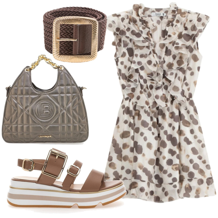 Outfit donna - Total look #2365809. Stile Romantica per Ufficio. Abbinamento con vestiti lunghi, sandali, borse a mano, cinture.