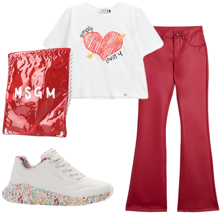 Outfit donna - Total look #2365811. Stile Casual per Tutti i giorni. Abbinamento con zaini, sneakers, t-shirt, pantaloni.