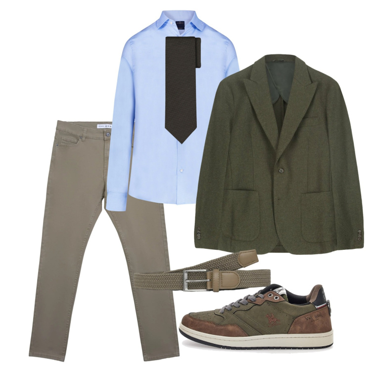 Outfit uomo - Casual curato. Stile Casual per Tutti i giorni. Abbinamento con camicie, sneakers, cinture, pantaloni skinny, giacche, cravatte.