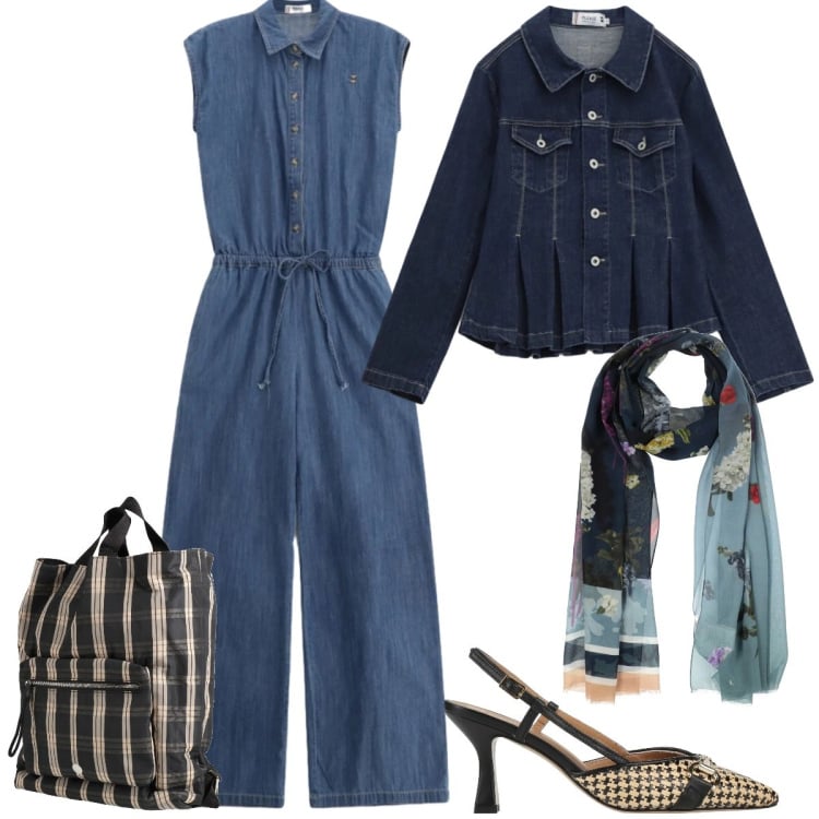 Outfit donna - Total look #2365864. Stile Casual chic per Tutti i giorni. Abbinamento con décolleté, zaini, sciarpe, blazer, tute.