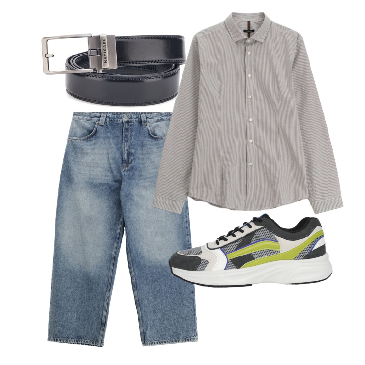 Outfit uomo - Marzo. Stile Casual per Tutti i giorni. Abbinamento con sneakers, jeans, camicie, cinture.