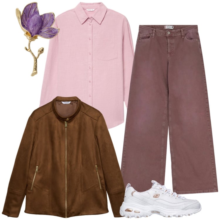 Outfit donna - I sabato marzolini. Stile Casual chic per Tutti i giorni. Abbinamento con giacche, camicie, pantaloni a palazzo, blazer, sneakers.