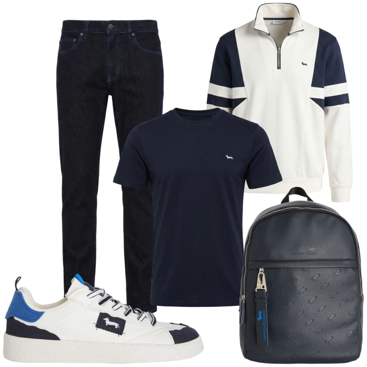 Outfit uomo - Sportivo con gusto. Stile Casual per Tutti i giorni. Abbinamento con sneakers, felpe, jeans, t-shirt, borse sportive.