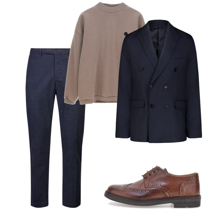 Outfit uomo - Stiloso casual. Stile Casual per Tutti i giorni. Abbinamento con pantaloni, felpe, giacche, scarpe stringate.