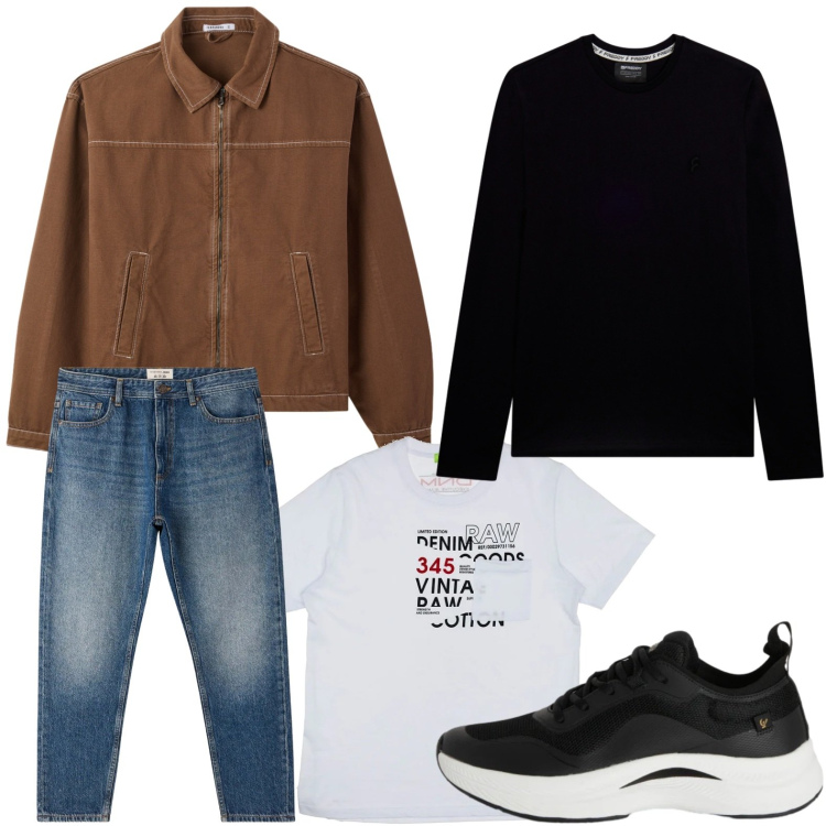Outfit uomo - Capi versatili. Stile Trendy per Tutti i giorni. Abbinamento con jeans, cappotti, sneakers, t-shirt, t-shirt.