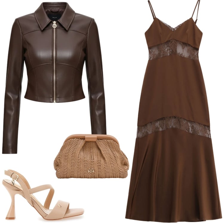 Outfit donna - L\'abito lungo e le trasparenze. Stile Trendy per Serata fuori. Abbinamento con pochette, giacche, vestiti lunghi, sandali col tacco.