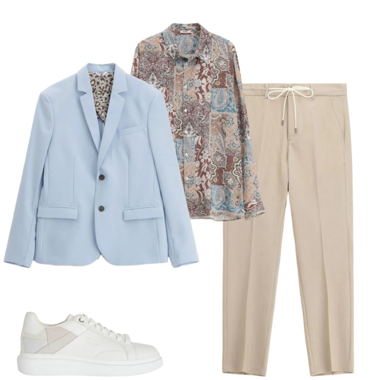 Outfit uomo - Marzo. Stile Urban per Tutti i giorni. Abbinamento con sneakers, giacche, camicie, pantaloni.