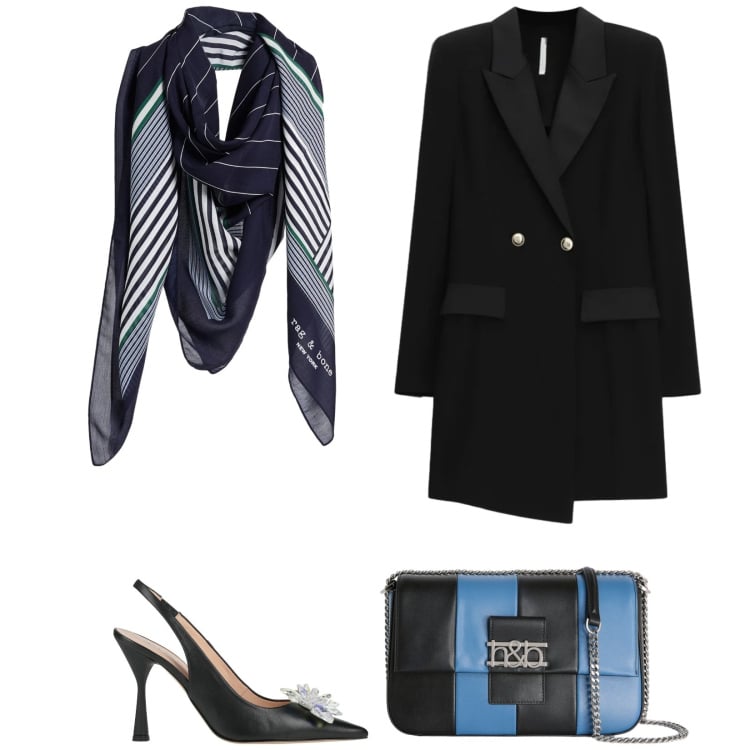 Outfit donna - Total look #2366126. Stile Bon Ton per Cerimonia. Abbinamento con sciarpe, décolleté, borse a tracolla, vestiti corti.