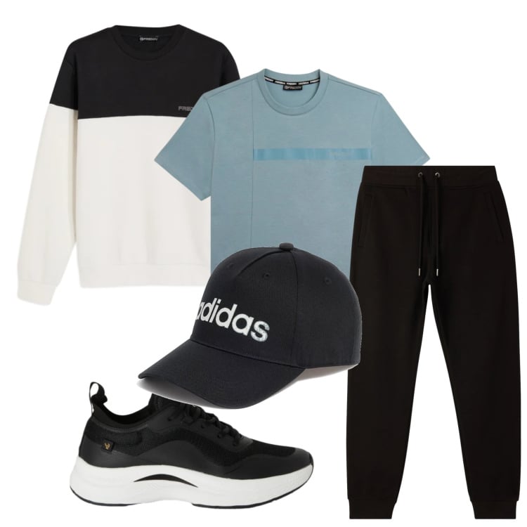 Outfit uomo - Comodità prima di tutto. Stile Casual per Tutti i giorni. Abbinamento con felpe, sneakers, t-shirt, pantaloni, cappelli.