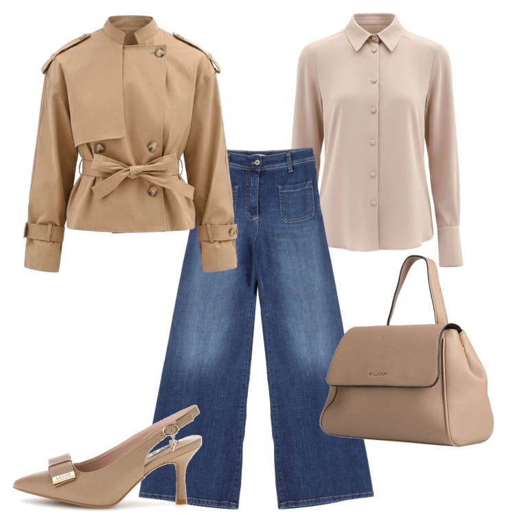 Outfit donna - La mia borsa nuova. Stile Chic per Tutti i giorni. Abbinamento con zaini, jeans, caban, camicie, décolleté.