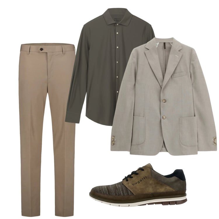 Outfit uomo - Gradazioni leggere. Stile Casual per Tutti i giorni. Abbinamento con giacche, camicie, pantaloni, sneakers.