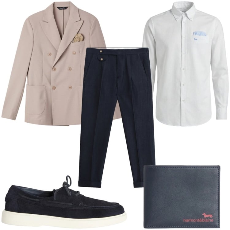 Outfit uomo - Total look #2366218. Stile Business/Elegante per Ufficio. Abbinamento con scarpe stringate, portafogli, camicie, pantaloni, giacche.