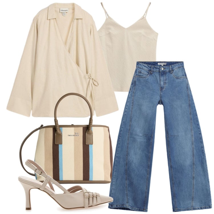 Outfit donna - Raffinata come sempre. Stile Casual chic per Tutti i giorni. Abbinamento con bluse, shopping bag, jeans, canottiere, décolleté.