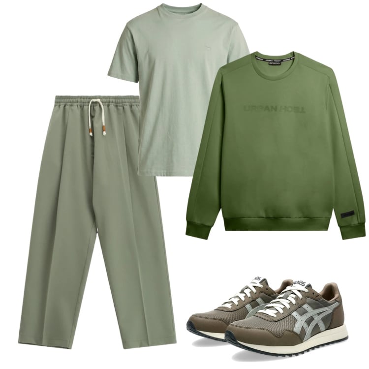 Outfit uomo - Sport. Stile Casual per Sport. Abbinamento con t-shirt, pantaloni, felpe, sneakers.