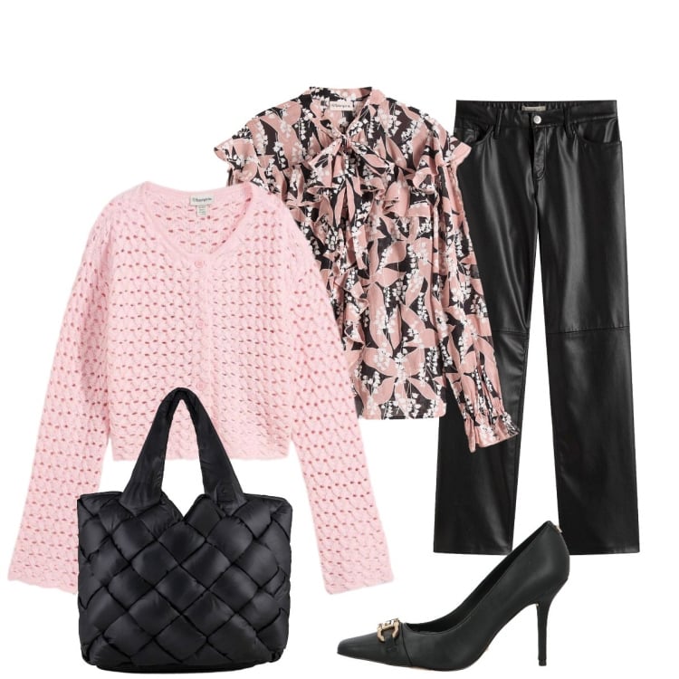 Outfit donna - Romantica per la primavera. Stile Romantica per Tutti i giorni. Abbinamento con décolleté, camicie, pantaloni, cardigans, borse tote.