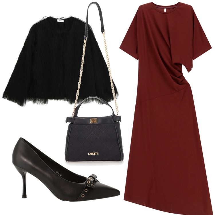 Outfit donna - Total look #2366495. Stile Chic per Serata fuori. Abbinamento con vestiti lunghi, décolleté, blazer, borse a tracolla.