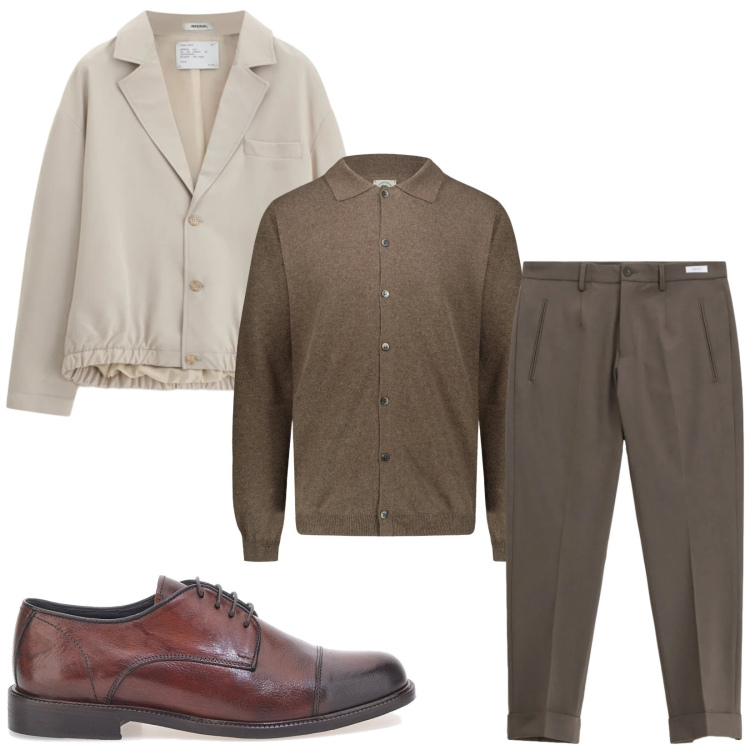 Outfit uomo - Total look #2366518. Stile Trendy per Serata speciale. Abbinamento con pantaloni, giacche, polo, scarpe stringate.