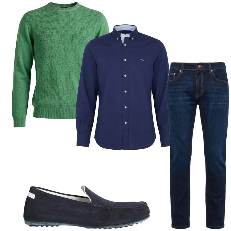 Outfit uomo - Total look #2366522. Stile Urban per Serata speciale. Abbinamento con scarpe stringate, jeans, maglieria, camicie.