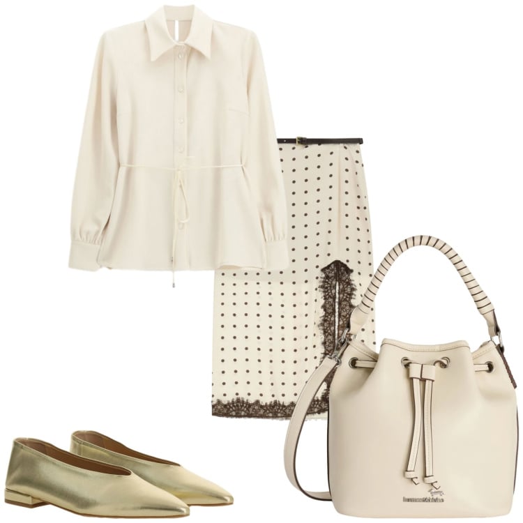 Outfit donna - Ho da fare ..esco. Stile Glamour per Tutti i giorni. Abbinamento con borse a secchiello, gonne lunghe, camicie, ballerine.