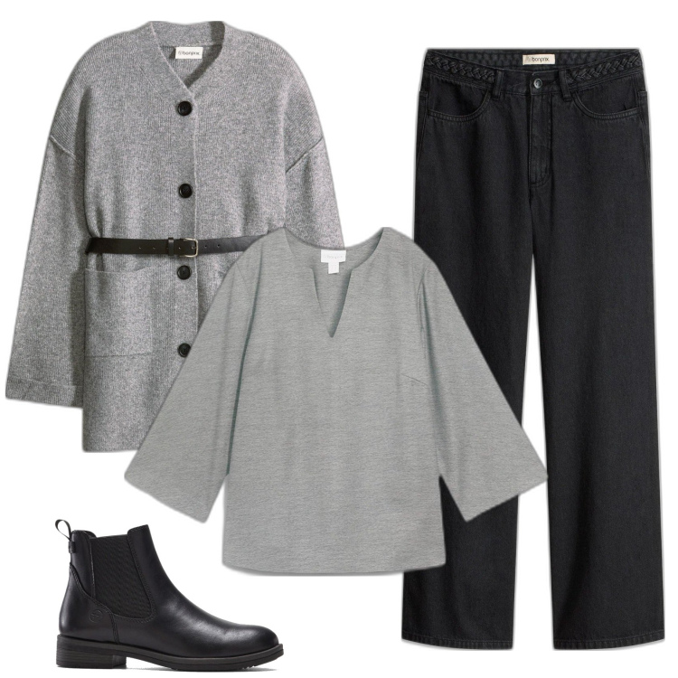 Outfit femme - Tunique laine et viscose. Style Casual chic pour Tous les jours. Assortir avec tuniques, pantalon , pulls, boots.