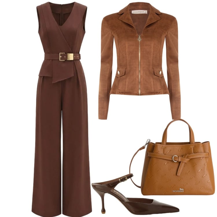 Outfit donna - Total look #2366810. Stile Chic per Cerimonia. Abbinamento con borse a mano, tute, giacche, décolleté.