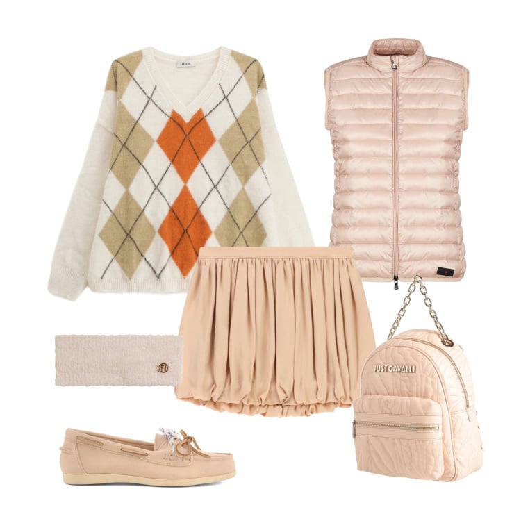 Outfit donna - Ballerine moderna. Stile Casual chic per Tutti i giorni. Abbinamento con zaini, minigonne, piumini, maglieria, fasce per capelli, mocassini.