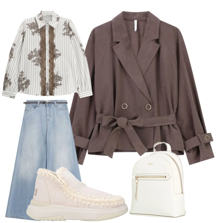 Outfit donna - Rinnovo l\'armadio 5. Stile Casual per Tutti i giorni. Abbinamento con stivaletti, zaini, jeans, camicie, blazer.