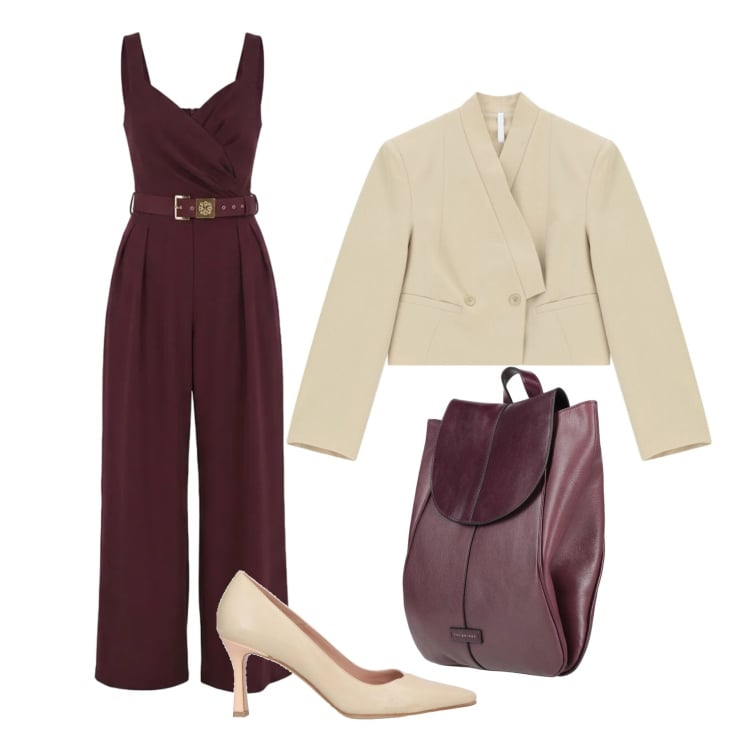 Outfit donna - Cena di lavoro. Stile Casual chic per Serata fuori. Abbinamento con zaini, décolleté, tute, blazer.