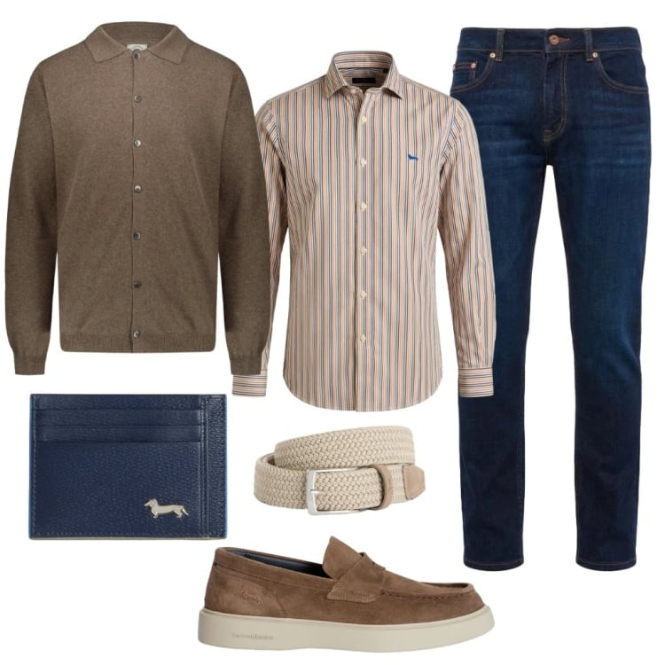 Outfit uomo - Paolo: il mio papà. Stile Casual per Tutti i giorni. Abbinamento con cinture, portafogli, jeans, camicie, scarpe stringate, polo.