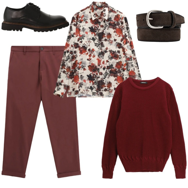 Outfit uomo - Rosario: Simply red. Stile Casual per Tutti i giorni. Abbinamento con camicie, pantaloni, maglieria, scarpe stringate, cinture.