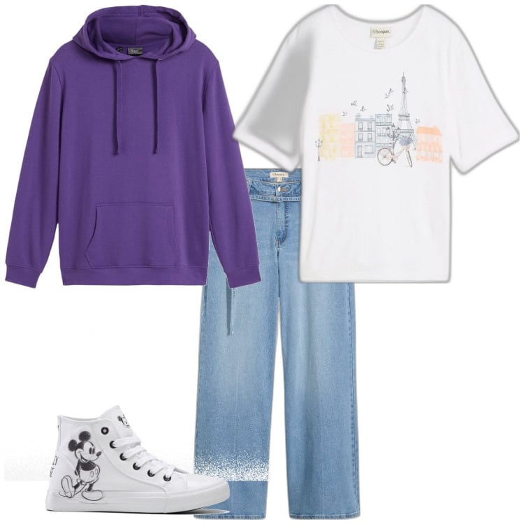 Outfit femme - Urban #1746. Style Urban pour Tous les jours. Assortir avec sneakers, sweats à capuche, jeans, t-shirts.