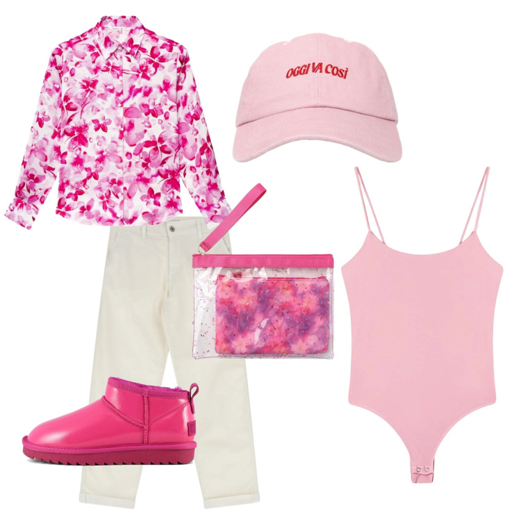 Outfit donna - Total look #2367691. Stile Casual per Tutti i giorni. Abbinamento con jeans, stivali, body, camicie, pochette, cappelli con visiera.