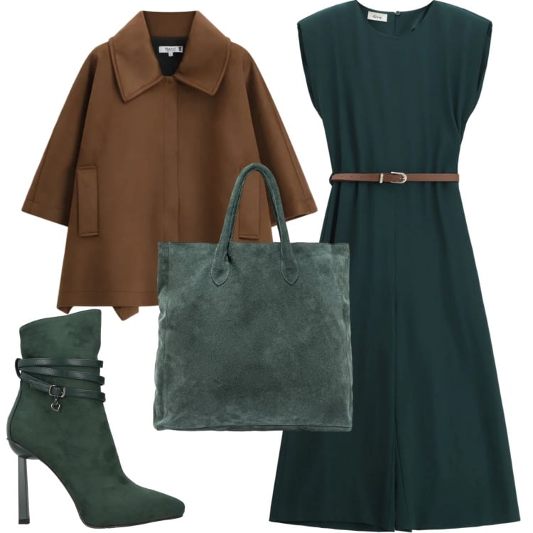 Outfit donna - Total look #2367704. Stile Basic per Ufficio. Abbinamento con stivaletti, cappotti, tute, borse a mano.