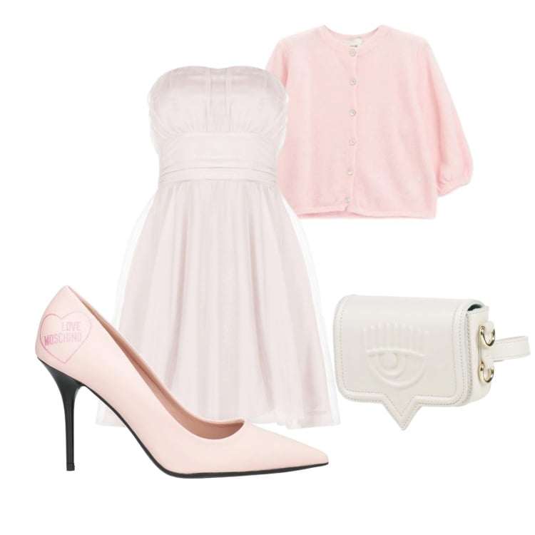 Outfit donna - Come nelle fiabe. Stile Romantica per Serata fuori. Abbinamento con marsupi, décolleté, vestiti corti, cardigans.