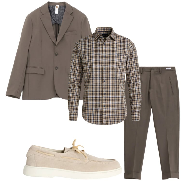 Outfit uomo - Total look #2367779. Stile Trendy per Ufficio. Abbinamento con scarpe stringate, camicie, pantaloni, giacche.
