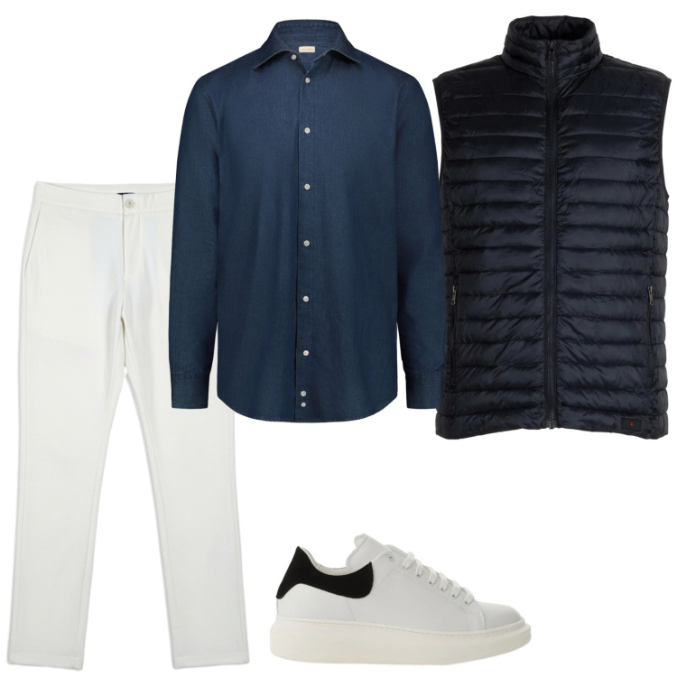 Outfit uomo - Total look #2367812. Stile Casual per Tutti i giorni. Abbinamento con sneakers, pantaloni, piumini, camicie.