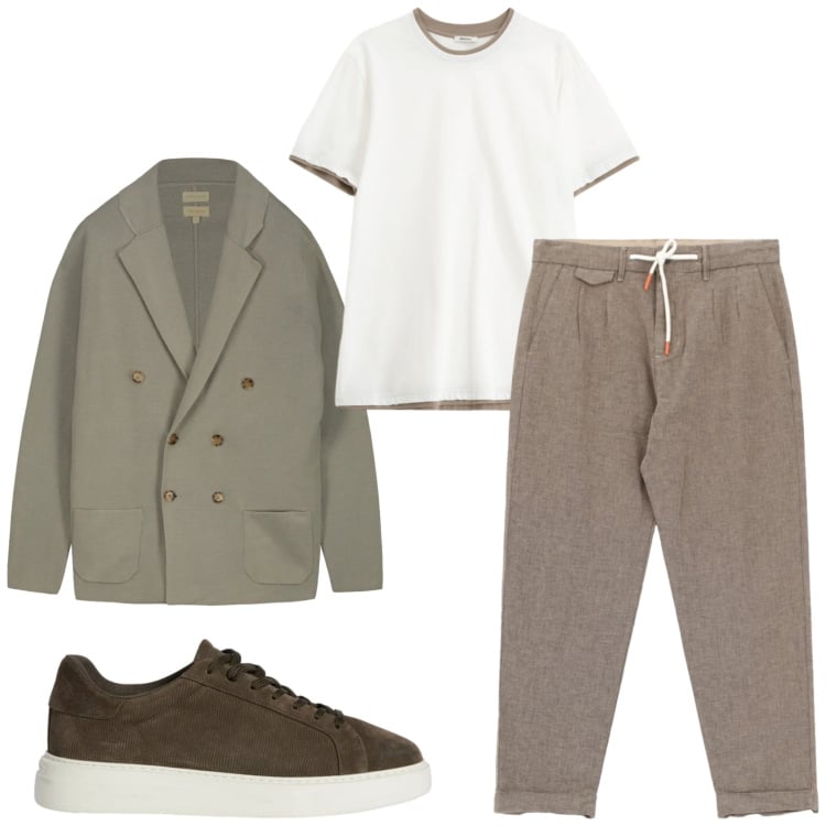 Outfit uomo - Il cardigan maschile. Stile Casual per Tutti i giorni. Abbinamento con sneakers, t-shirt, pantaloni, cardigans.