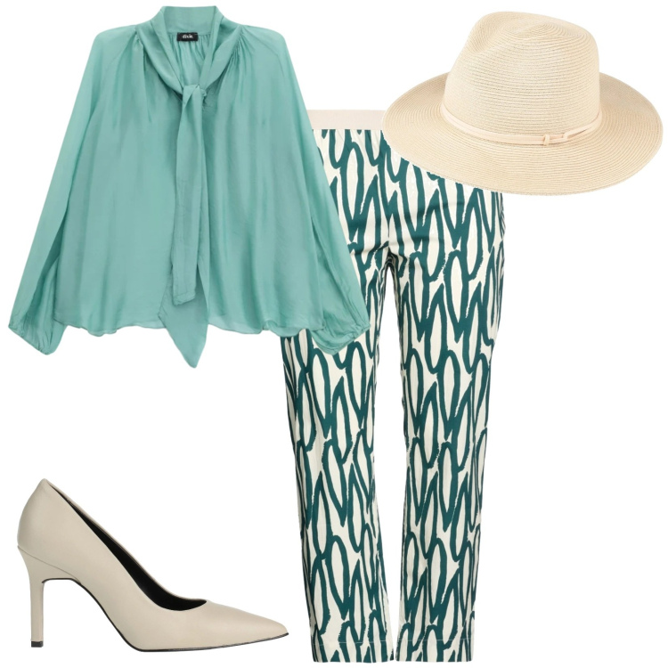 Outfit donna - Soft relax. Stile Casual chic per Tutti i giorni. look ideale per Tall. Abbinamento con décolleté, cappelli, pantaloni, bluse.