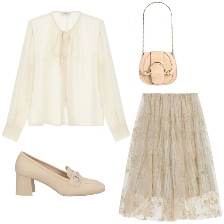 Outfit donna - La gonna ricamata. Stile Romantica per Cerimonia. Abbinamento con marsupi, mocassini, gonne lunghe, camicie.