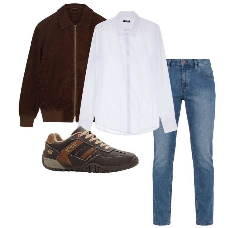 Outfit uomo - Marzo. Stile Trendy per Tutti i giorni. Abbinamento con sneakers, jeans, camicie, giacche.