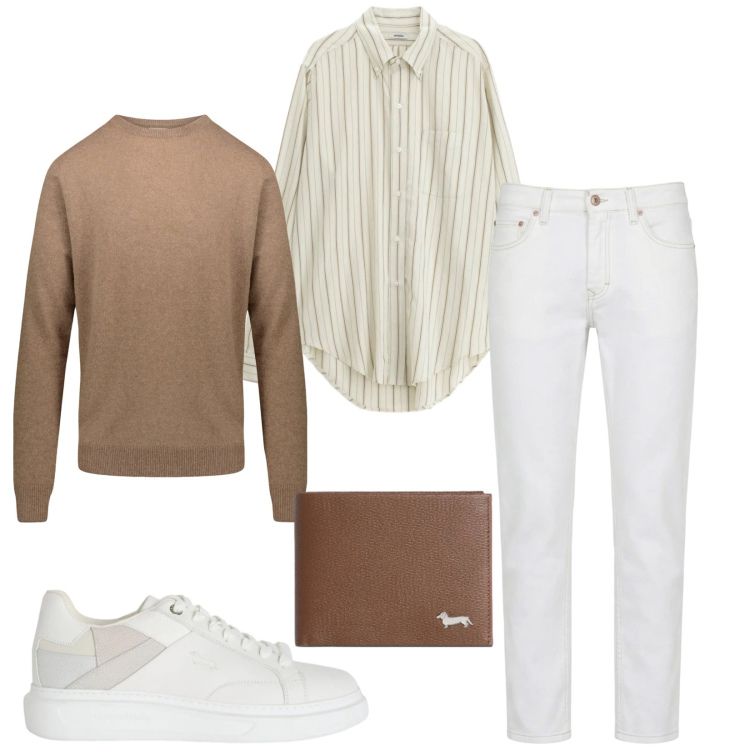 Outfit uomo - Total look #2368084. Stile Trendy per Tutti i giorni. Abbinamento con sneakers, jeans, portafogli, camicie, maglieria.