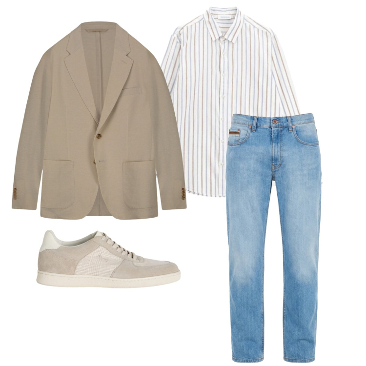 Outfit uomo - Marzo. Stile Trendy per Tutti i giorni. Abbinamento con jeans, sneakers, camicie, giacche.