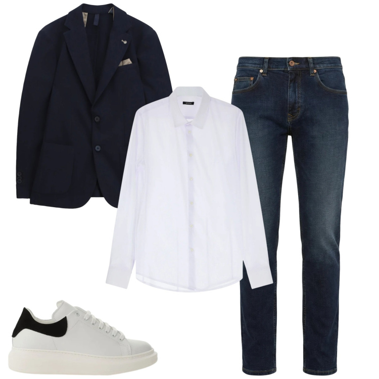 Outfit uomo - Total look #2368202. Stile Urban per Tutti i giorni. Abbinamento con camicie, sneakers, giacche, jeans.