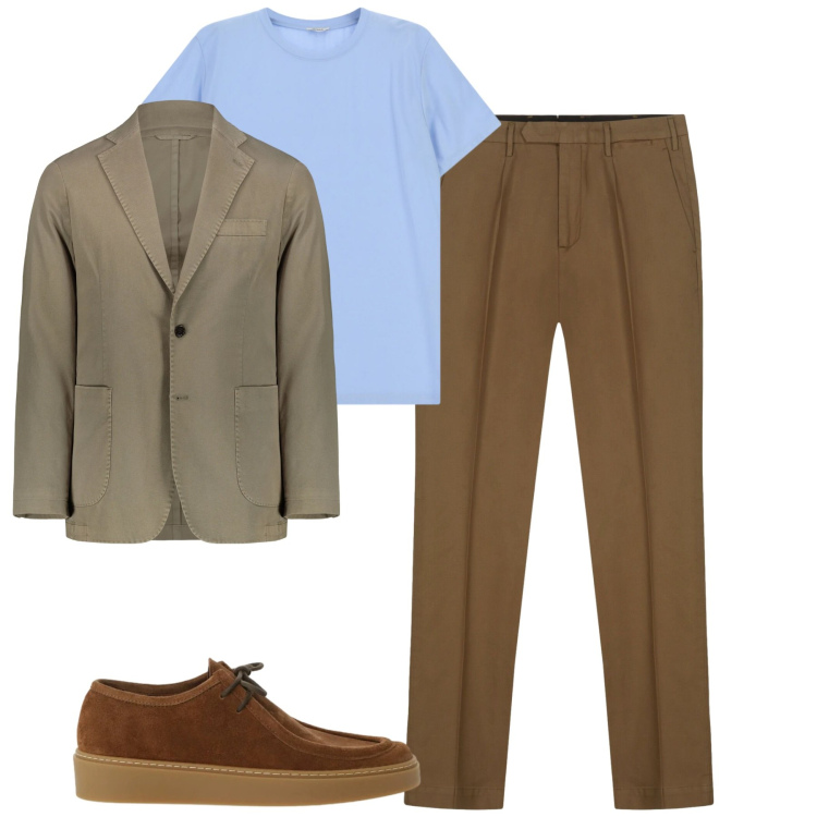 Outfit uomo - Total look #2368205. Stile Urban per Tutti i giorni. Abbinamento con t-shirt, scarpe stringate, giacche, pantaloni.