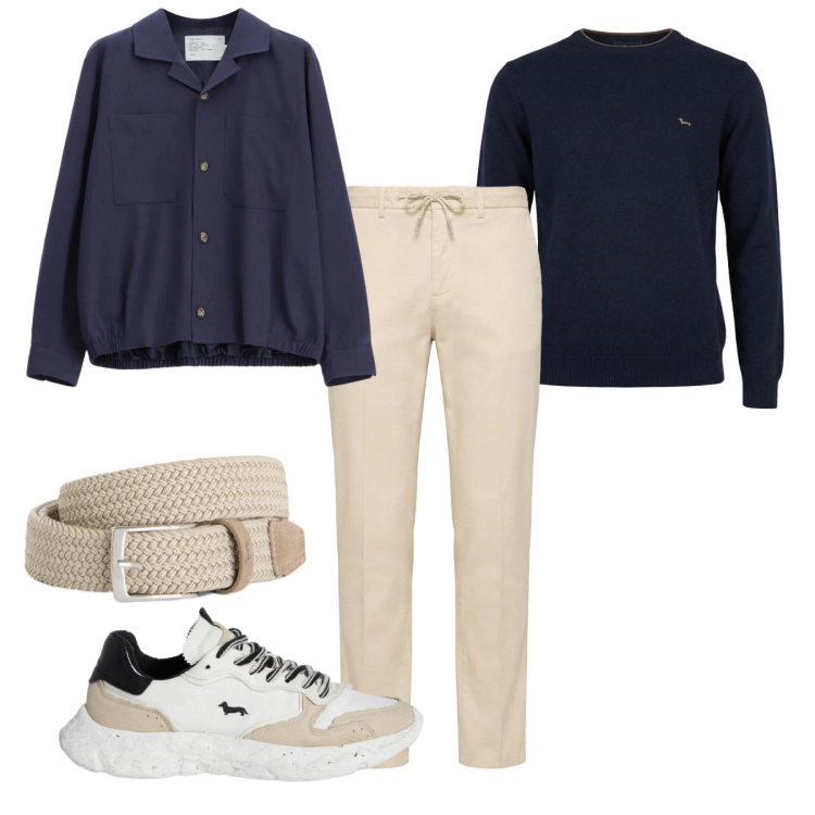 Outfit uomo - Sabato. Stile Casual per Tutti i giorni. Abbinamento con cinture, sneakers, pantaloni, pullovers, cappotti.